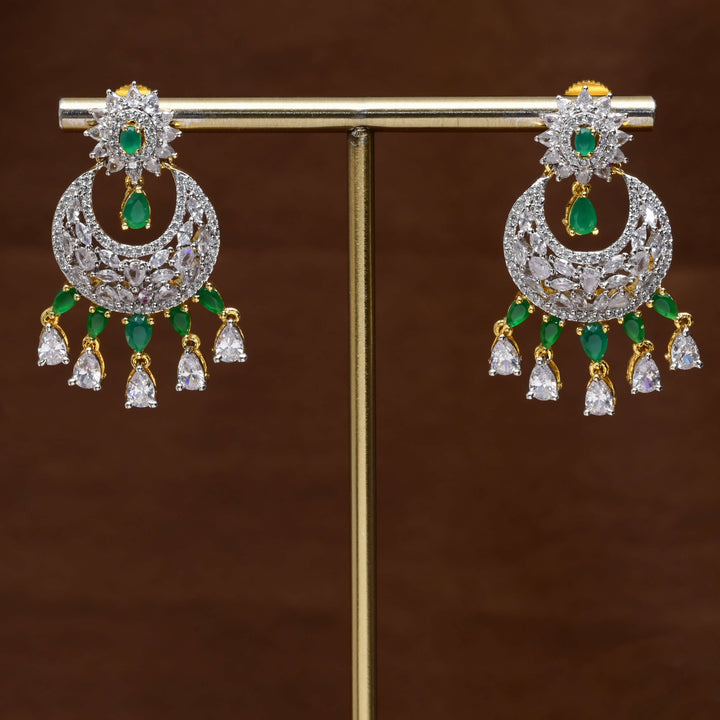 CZ Diamond Finish Chandbali Earrings