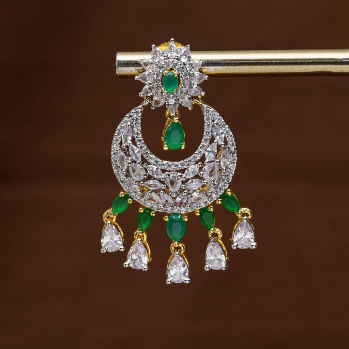 CZ Diamond Finish Chandbali Earrings