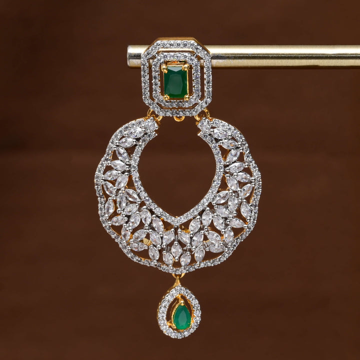 CZ Diamond Finish Chandbali Earrings