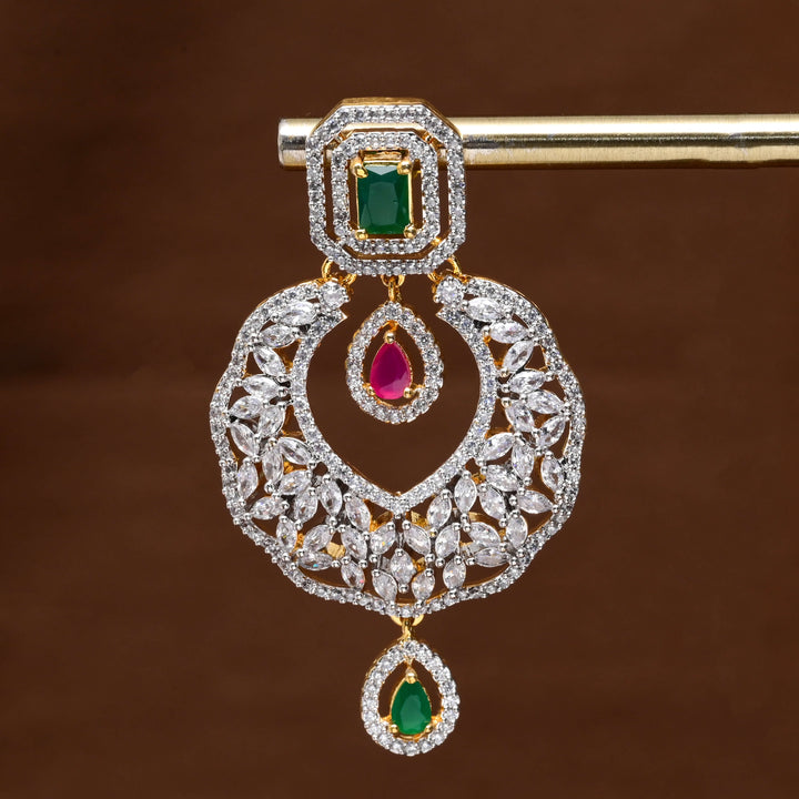 CZ Diamond Finish Chandbali Earrings