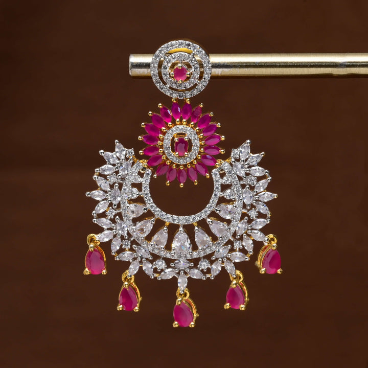 CZ Diamond Finish Chandbali Earrings