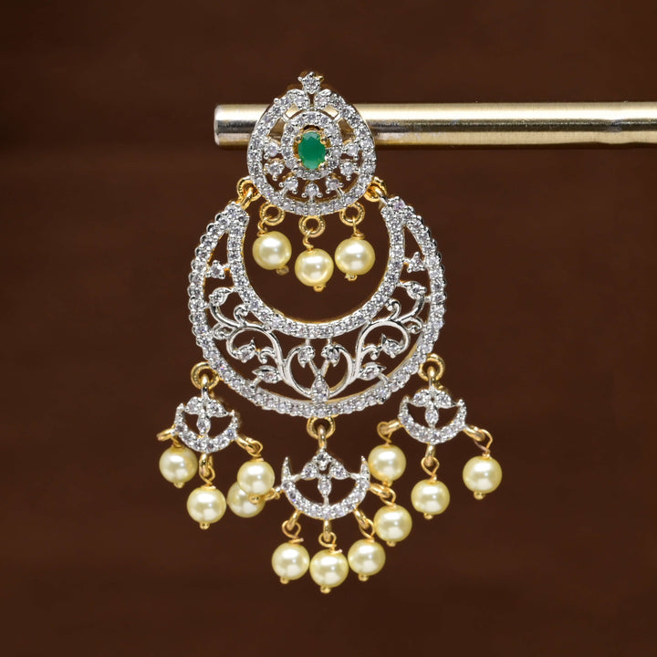 CZ Diamond Finish Chandbali Earrings