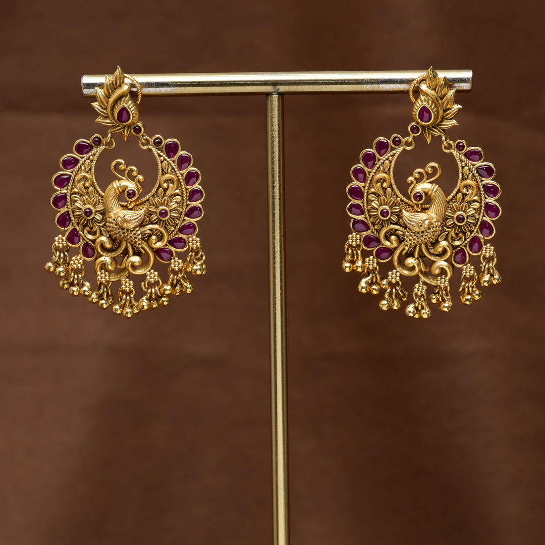 Temple Chandbali Earrings