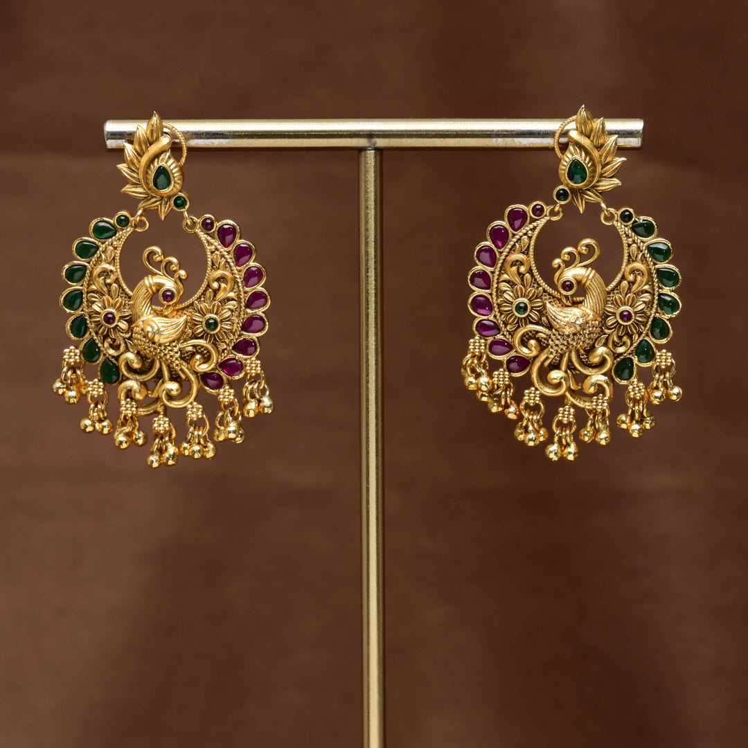 Temple Chandbali Earrings