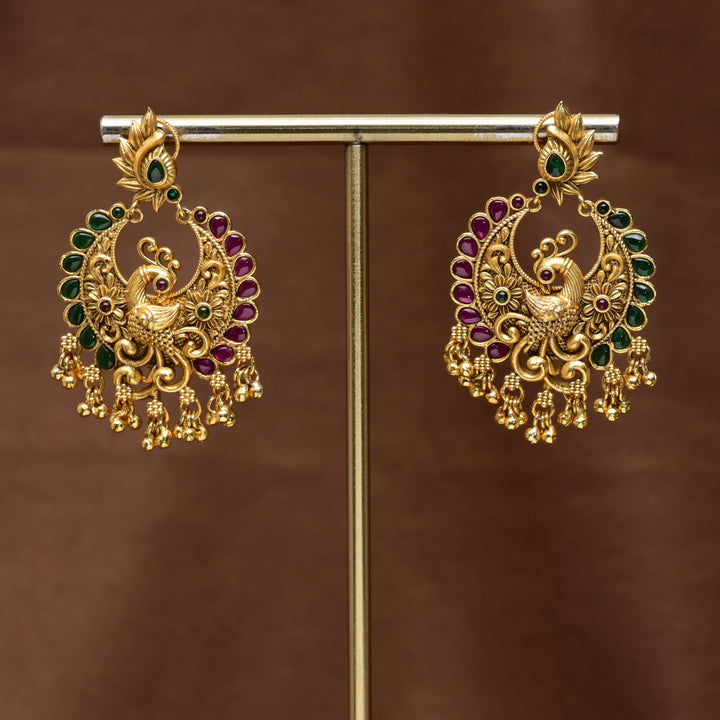 Temple Chandbali Earrings