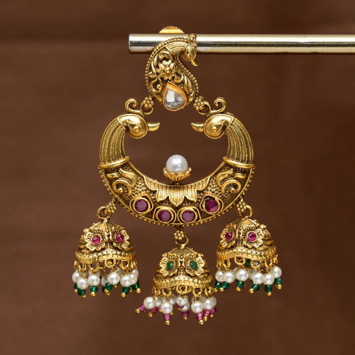 Temple Chandbali Earrings