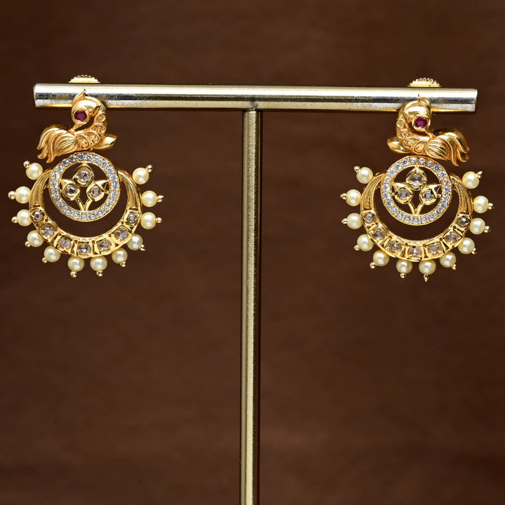 CZ Gold Finish Earrings