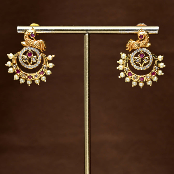 CZ Gold Finish Earrings