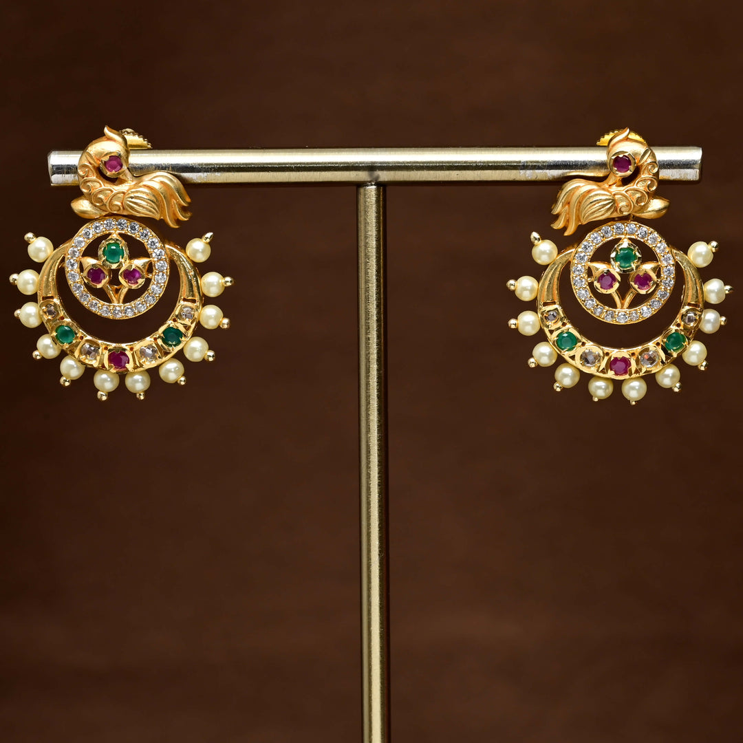 CZ Gold Finish Earrings