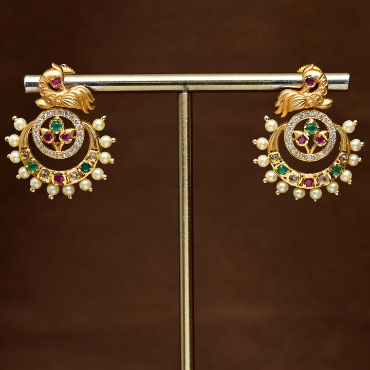 CZ Gold Finish Earrings