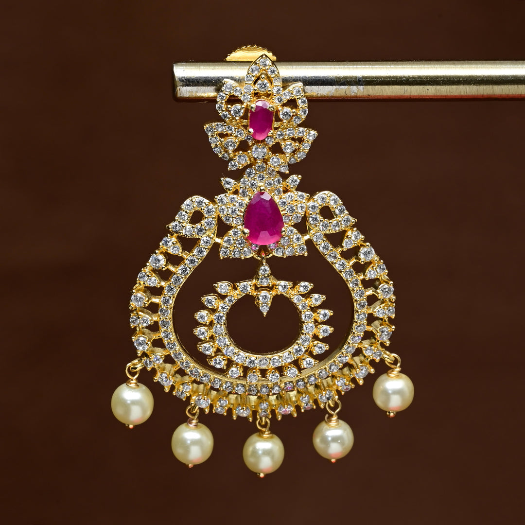 CZ Gold Finish Earrings