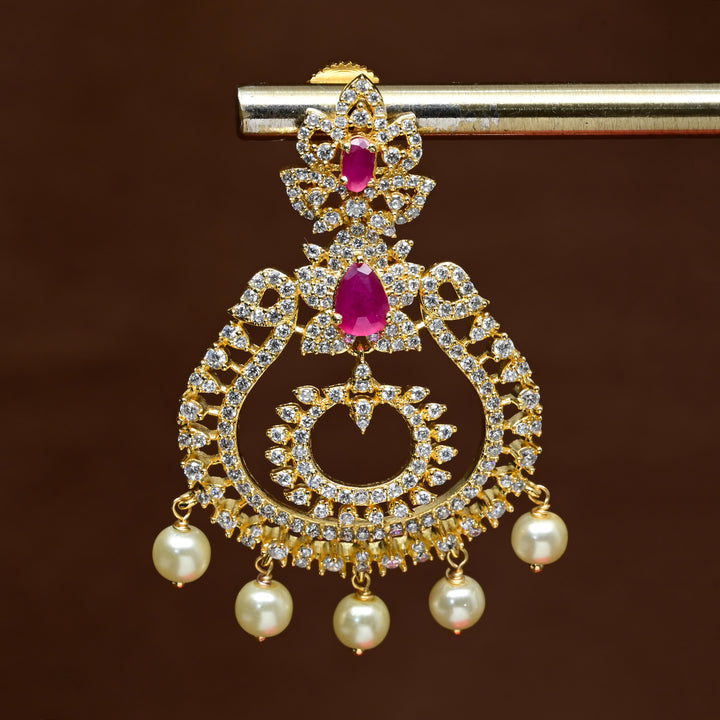 CZ Gold Finish Earrings
