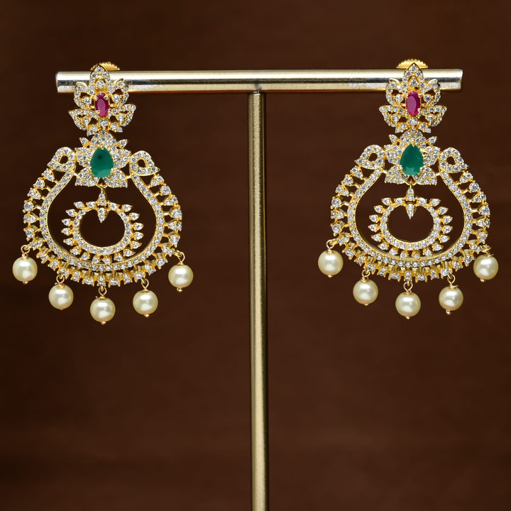 CZ Gold Finish Earrings