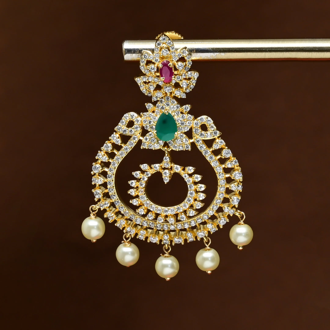 CZ Gold Finish Earrings