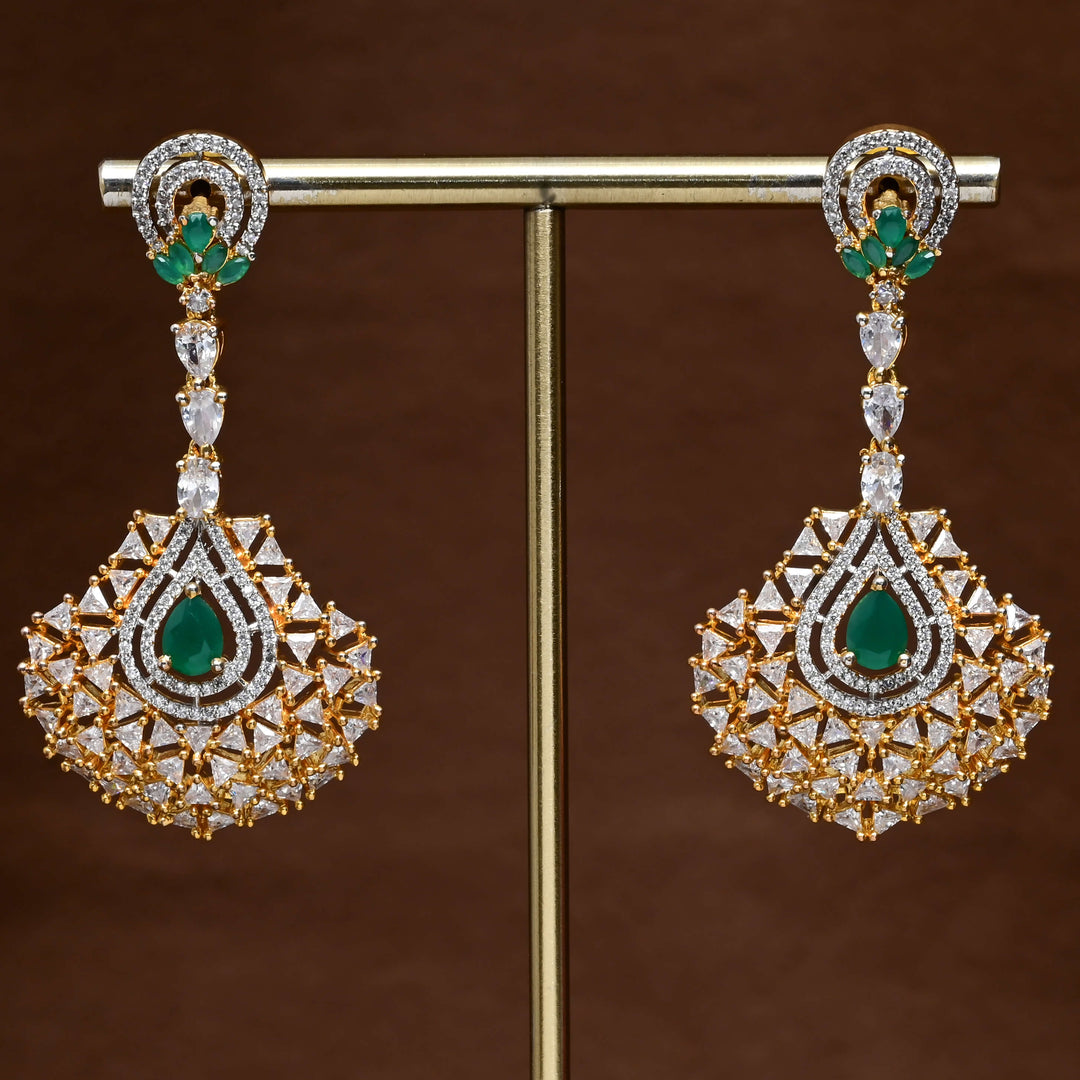 CZ Gold Finish Earrings