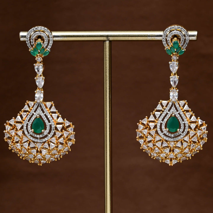 CZ Gold Finish Earrings