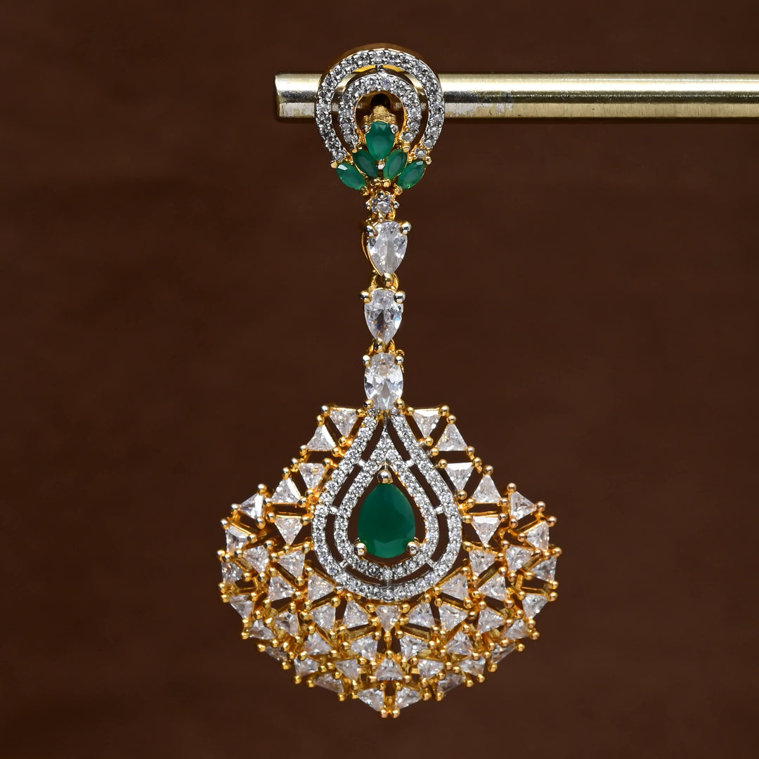 CZ Gold Finish Earrings