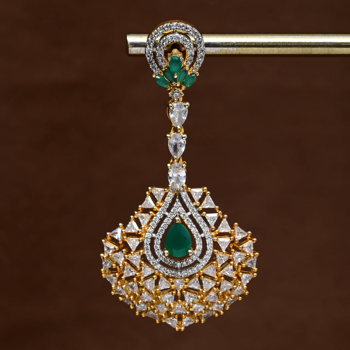 CZ Gold Finish Earrings