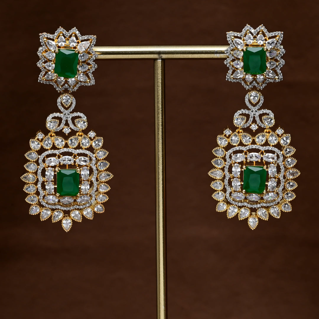 CZ Gold Finish Earrings