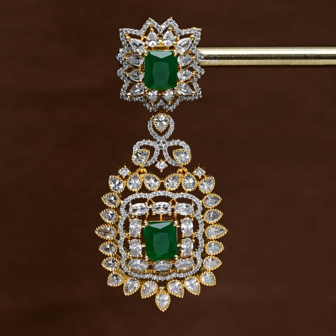 CZ Gold Finish Earrings