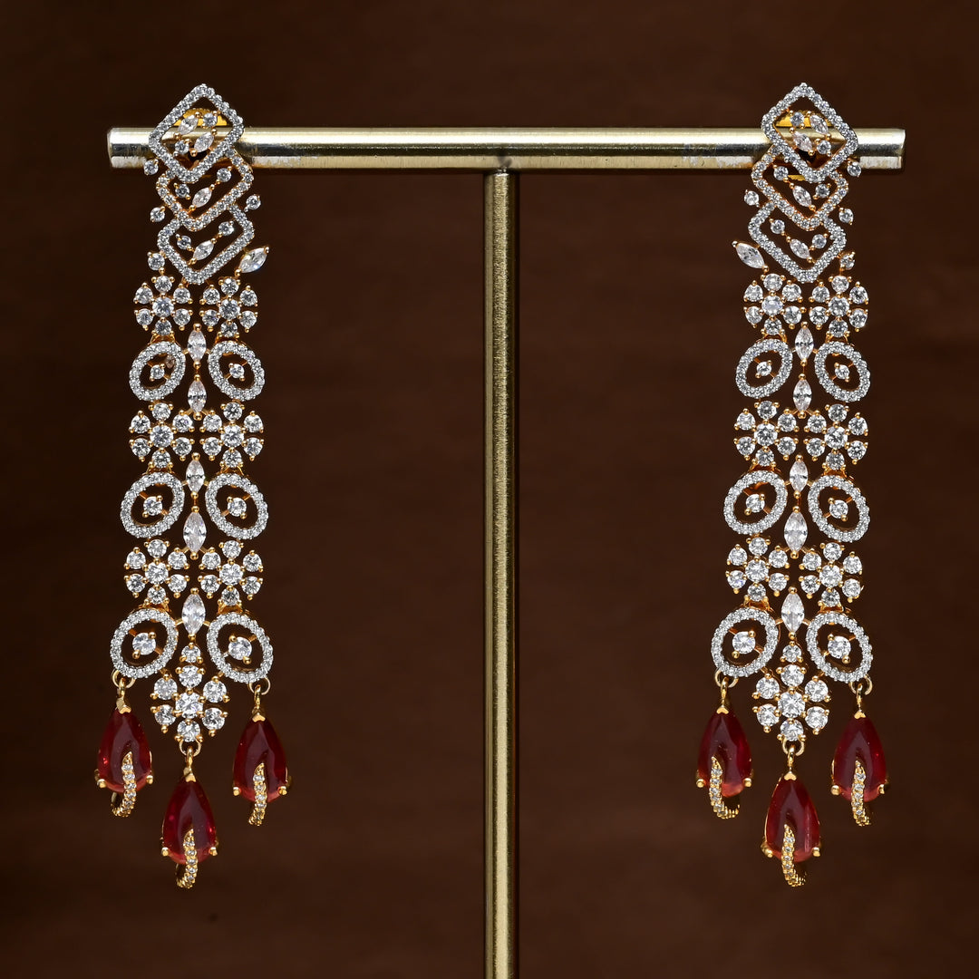 CZ Gold Finish Earrings