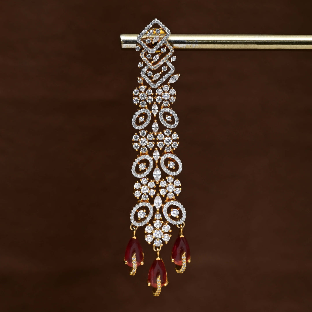 CZ Gold Finish Earrings