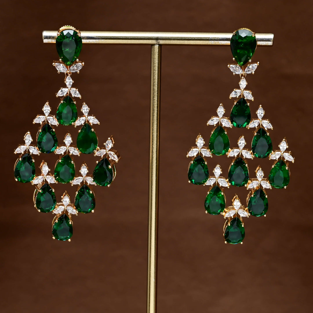 CZ Gold Finish Earrings
