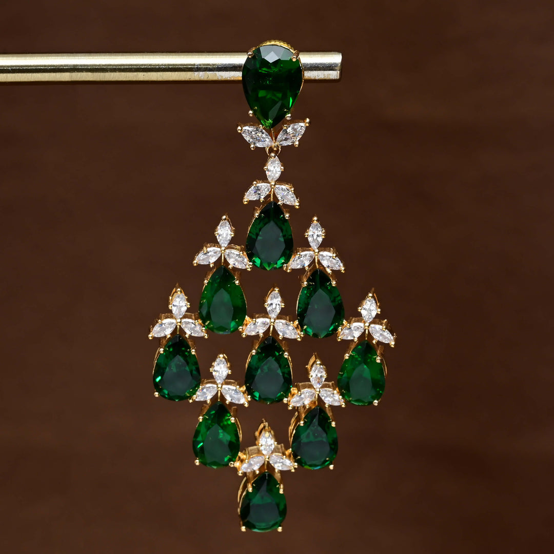 CZ Gold Finish Earrings