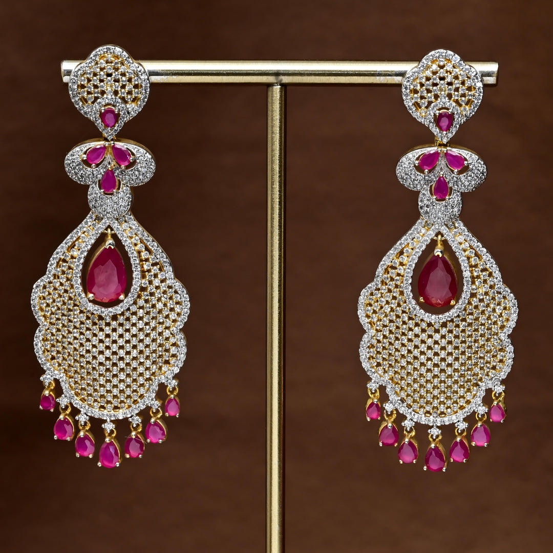 CZ Gold Finish Earrings