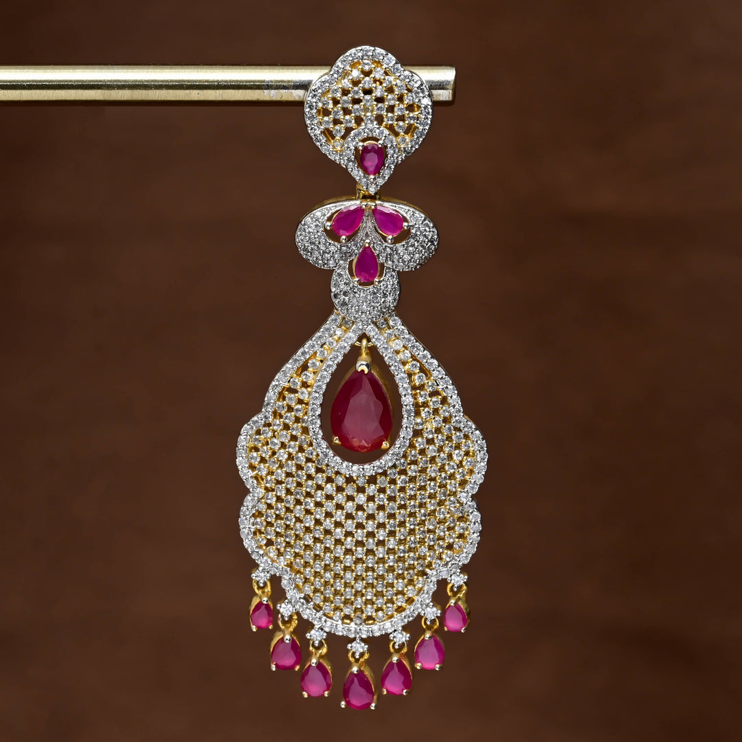 CZ Gold Finish Earrings