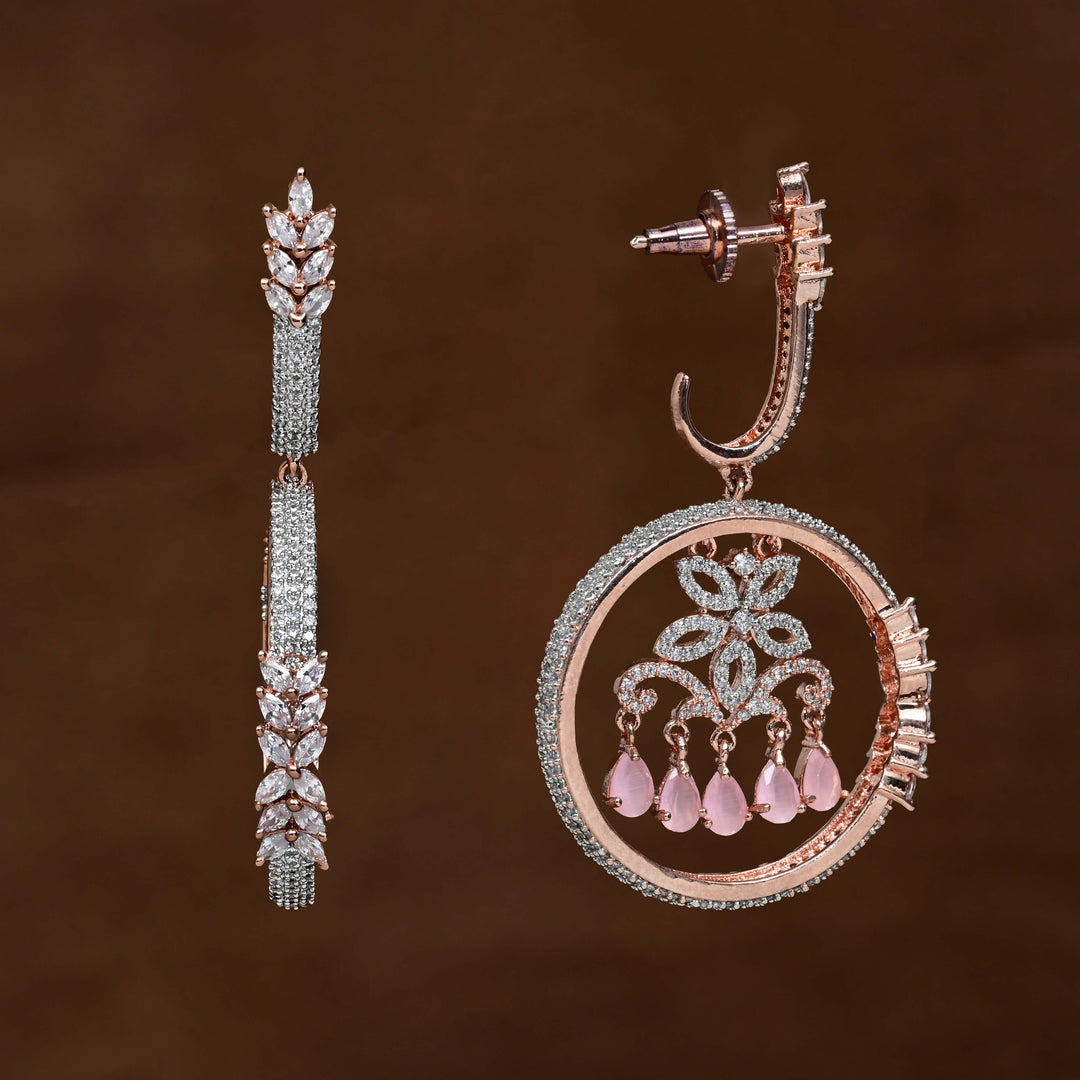 CZ Rose Gold Earrings