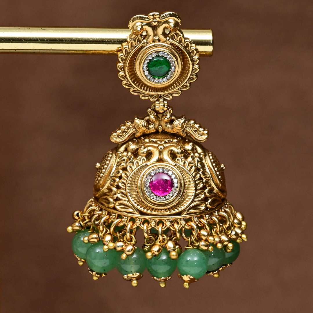 Temple Jhumka Earrings