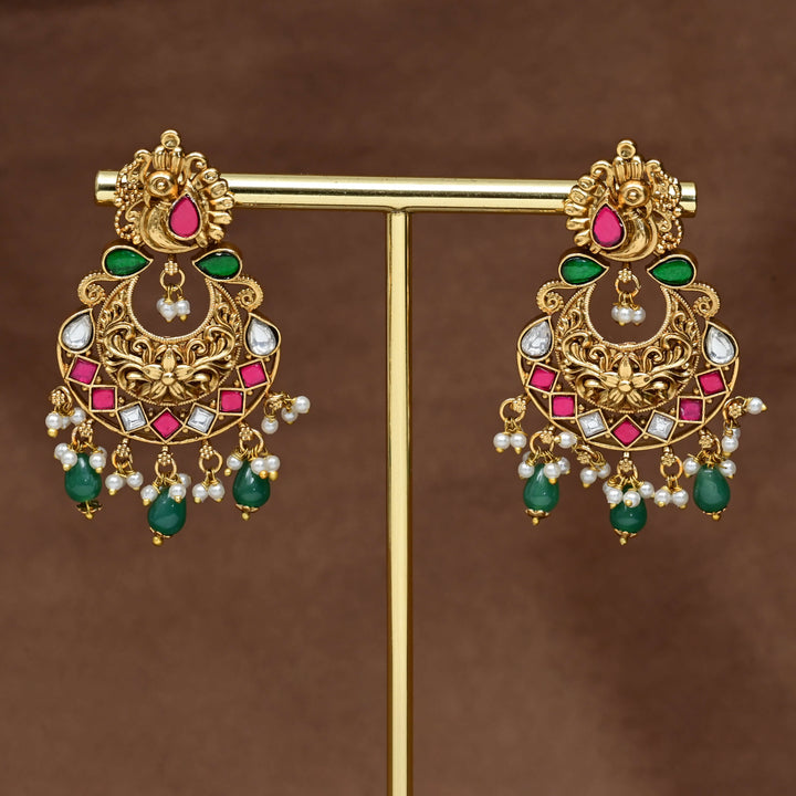 Temple Chandbali Earrings
