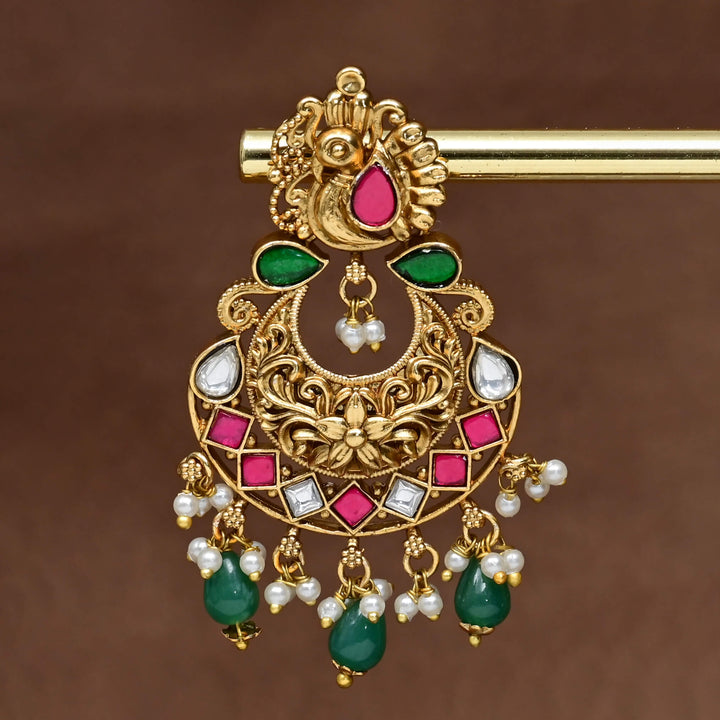Temple Chandbali Earrings
